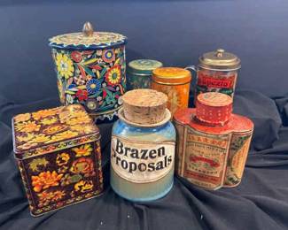 Collection Of Tea Canisters Featuring Brophy Pottery Brazen Proposals Storage Jar