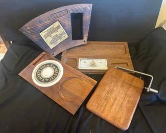 Vintage Collapsible George Briard Charcuterie Board With Teak Cheese Slicing Board And More