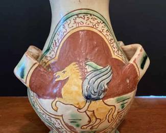 Vintage TerraCotta Hand painted Italian Pottery Mid 1900s