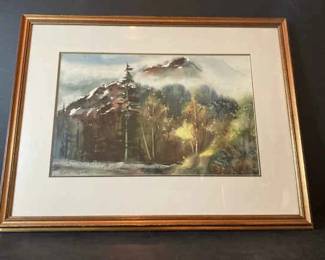 Edith Clyston Watercolor Mountain Landscape