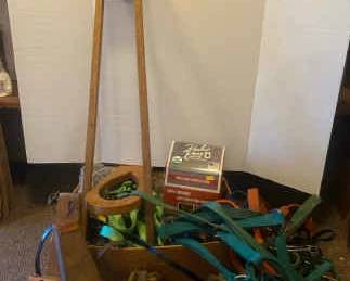 Vintage Folding Boot Jack Box Of Horse Harnesses Leads Boot Cleaner