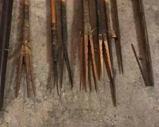 Vintage Hunting Bamboo Spears Bow For Collection
