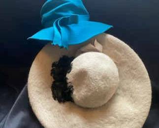 Vintage Womens Hat By Lord Taylor  Faux Fur With Feathers Homemade Hat