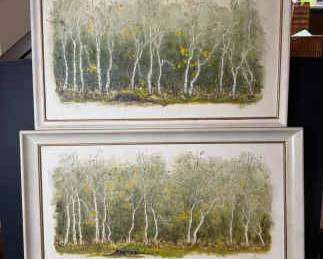Birch Tree Original Artwork Signed Cooper