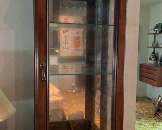 Vintage Mahogany And Glass Illuminating Display Cabinet