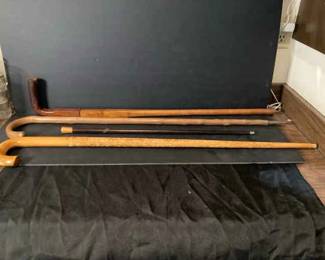 Vintage Set Of Wooden Canes