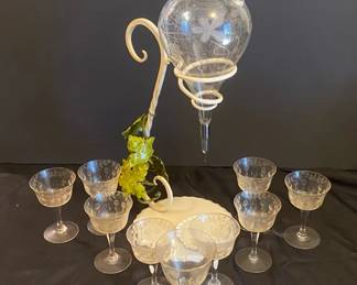 Wine Decanter With 9 Small Cups And 1 Larger Cup