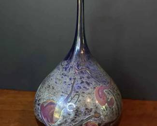 Vintage Peter Vanderlaan Art Glass Vase