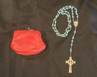 Antique Sterling Silver Catholic Rosary Necklace