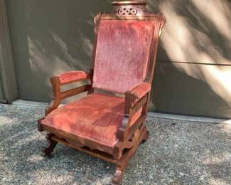 Antique Victorian Oak Platform Rocker