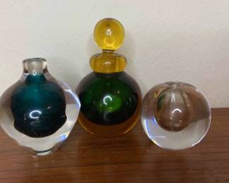 Vintage Murano And Kosta Sweden Perfume Bottles