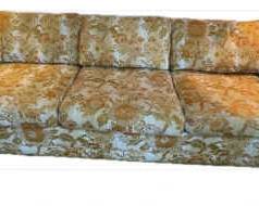 Vintage Plush Orange Floral Sofa