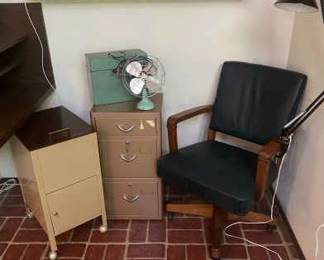 Mid Century Modern Desk Chair Metal Filing Cabinets Sears Fan Lamp