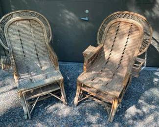 Vintage Ratton And Caine Lounge Chairs With Pull Out Ottoman