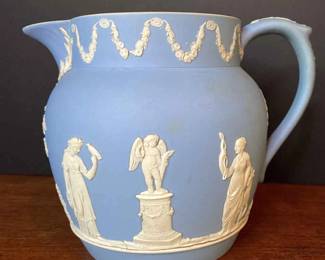 1964 Wedge wood Blue Jasperware Pitcher Jug Made In England