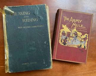 Antique Late 1800s Military Stories And Horse Training Hardcover Books
