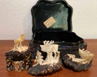 Decorative Carved Antler With Trinket Box