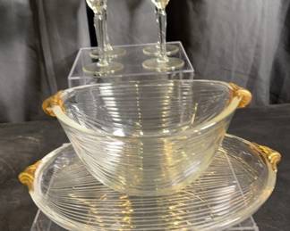 Vintage Glassware With Gold Accents