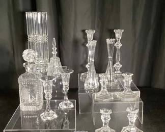 Assorted crystal glassware