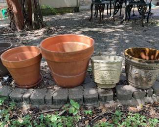 5 Planters Terracotta Clay Plastic And Duraco Foam