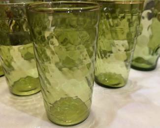 12 Green Drinking Glasses
