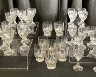 Crystal Glass Water Goblet Wine Cocktail Glass and Double Old Fashion Glass Alonquin