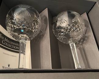 #314	Waterford Millennium toasting flutes set of 6. Boxed. Health, Peace	 $100.00 
