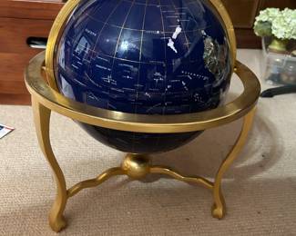 #69 Jewel Tone Globe on Gold Stand - 16x18 $75.00
