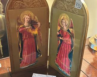  #332	Vintage Italian Florentine Religious Gilded Wood panels w Angels	 $35.00 

