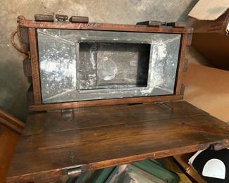 #82 Wood Trunk w/metal lining 27.5x14.5x10 $75.00