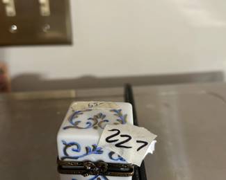 #227	Limoges  Trinket Box w/4 small bottles inside 	 $65.00 
