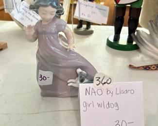 #360	NAO by Lladro girl with dog	 $30.00 
