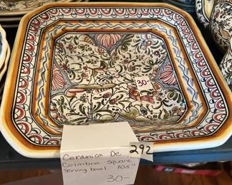 #292	Ceramica De Coimbra Square Serving Bowl - 10.5"	 $30.00 
