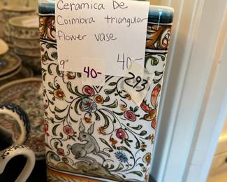 #293	Ceramica De Coimbra Triangular Flower Vase 9"	 $40.00 
