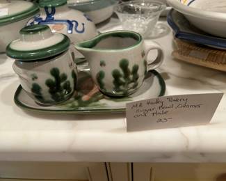 #278	M A Hadley Sugar Bowl, Creamer and Plate	 $23.00 
