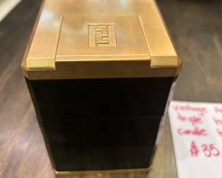 #113	Vintage Fendi Triple Tiered Candle Tray - One candle burned down others full (can be used as a trinket box after burned	 $35.00 
