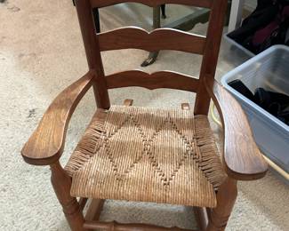 #350	Kids Rushing Seat Ladder Back Rocking Chair	 $30.00 
