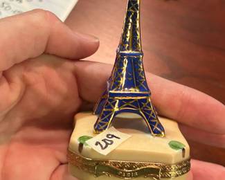 #209	Limoges Jacques Eiffel in cobalt trinket box	 $60.00 
