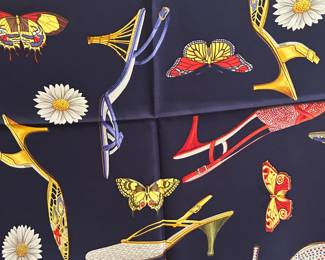 #110	Ferragamo Shoe Print Scarf - 33x33	 $75.00 
