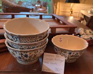 #296	Ceramica De Coimbra Portugal Cereal Bowls - set of 4	 $30.00 
