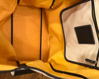 #96	Coach Black/Cream Large Canvas Tote/Travel Bag	 $50.00 
