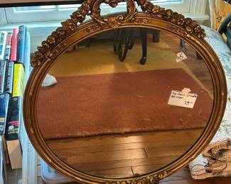 #330	Gold Ornate Round Mirror 32" H	 $75.00 
