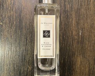 #100	Jo Malone Perfume - Black Cedarwood & Juniper Cologne - 1 Fluid Ounce Bottle - 1/2 Full	 $20.00 
