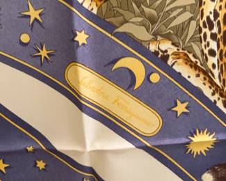 #107	Ferragamo Leopard Cheetah Scarp - Double Sided - 33x33	 $100.00 
