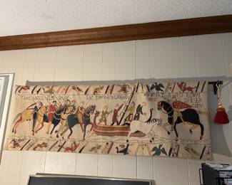 #369	Tapestry of Horses & Canoes on Hanger 54x18	 $150.00 
