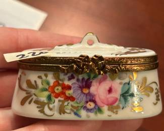 #220	Limoges oval floral box trinket box	 $40.00 
