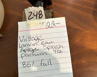 #248	Vtg. Lanvin Eau Spege Splash Parfum - 4 oz - 85% Full	 $22.00 

