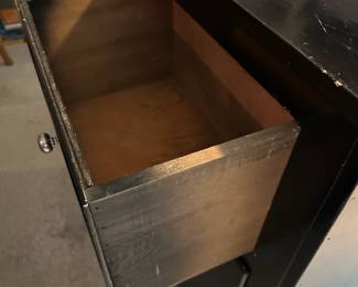 #37 Wood Black Painted 4 Drawer Dresser - 56x14x37 $100.00