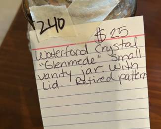 #240	Waterford Crystal "Glenmede" Small Vanity jar w/lid - Retired Pattern	 $25.00 

