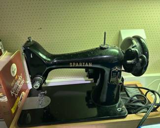 #88 Spartan Black Sewing Machine in Homemade Case - 12x9"T - Not a featherweight $45.00